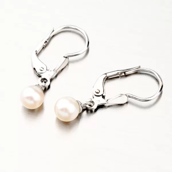 Náušnice z bílého zlata s perlou 52GZ-3015B-KL