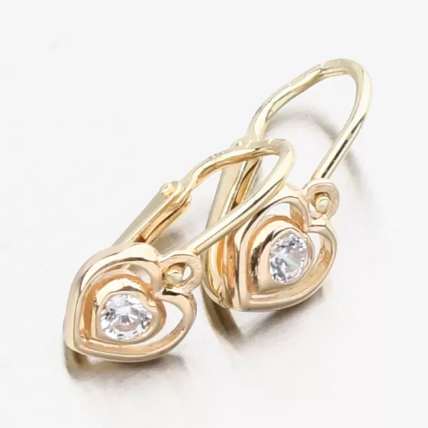 Dětské náušničky žluté zlato 585 zirkon 52DN-2752ZB