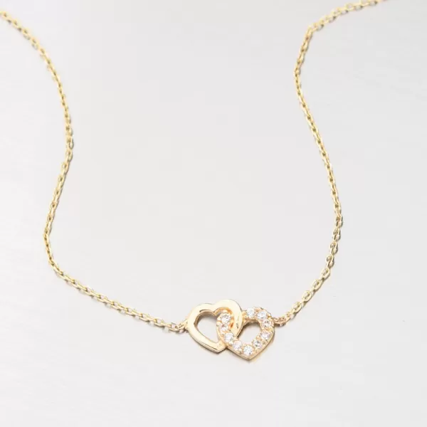 Náramek se srdíčky - zlato 585 GCA14-013