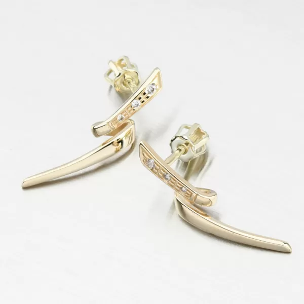 Dámské náušnice žluté zlato 585 visací DZF2032-ZL-ZIR