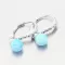Dámské náušnice stříbro 925 zirkon světle modrý opál a PKL-2170
