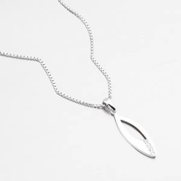 Dámský přívěsek bílé zlato 585 zirkon 43-22057