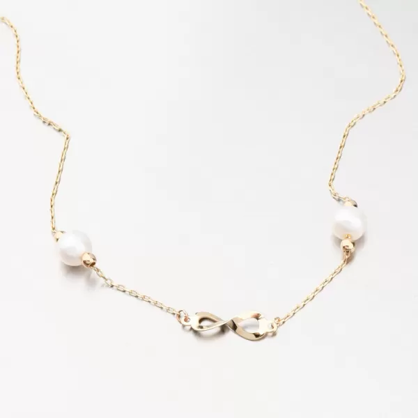 Náramek s perlami - zlato 585 GCA14-003