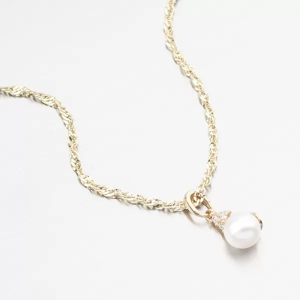 Dámský přívěsek žluté zlato 585 perly a se zirkony 53GZ-2235-ZL