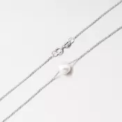 Náhrdelník z bílého zlata s perlou 55GZZ-3046-B