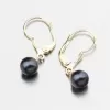 Zlaté náušnice s černou perlou 52GZ-3016-ZL-KL-Black