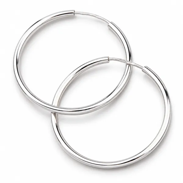 Dámské náušnice bílé zlato 585 kruhy 30 mm 12-140
