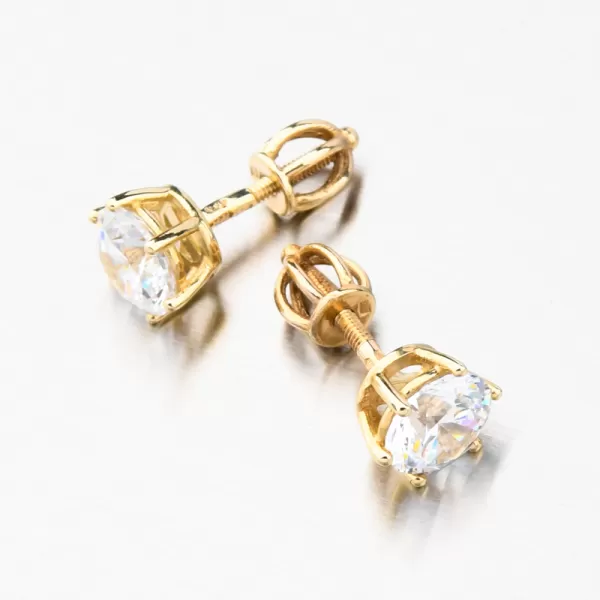 Dámské náušnice žluté zlato 585 zirkon 663P-120624