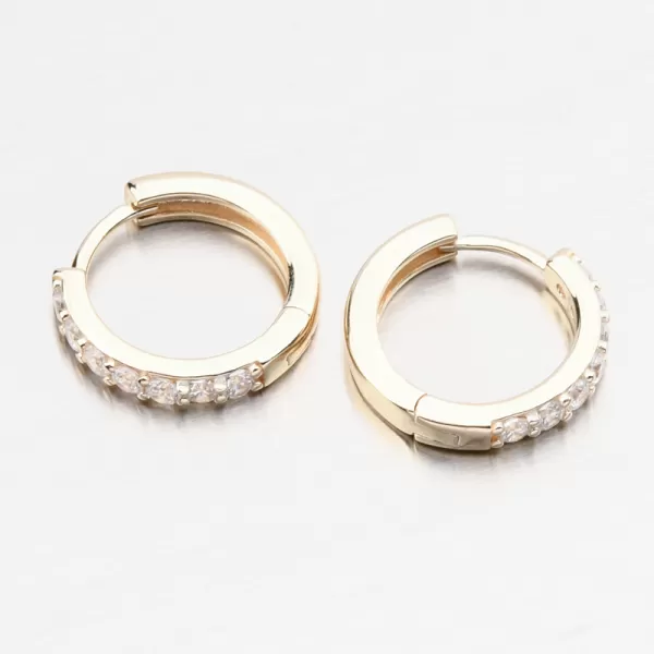 Dámské náušnice stříbro 925 zirkon zlacené kruhy PKL-2274