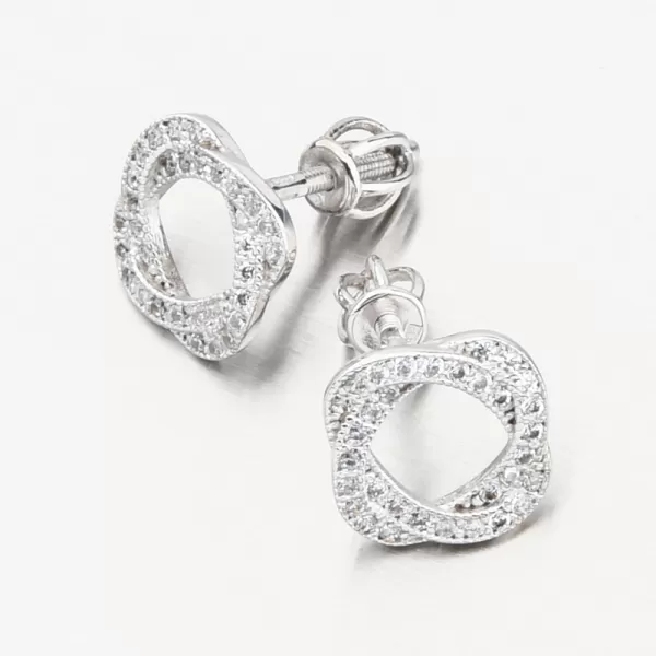 Dámské náušnice bílé zlato 585 zirkon 663P-120289