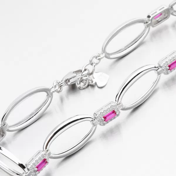 Dámský náramek stříbro 925 zirkon rubíny a PKL-4038