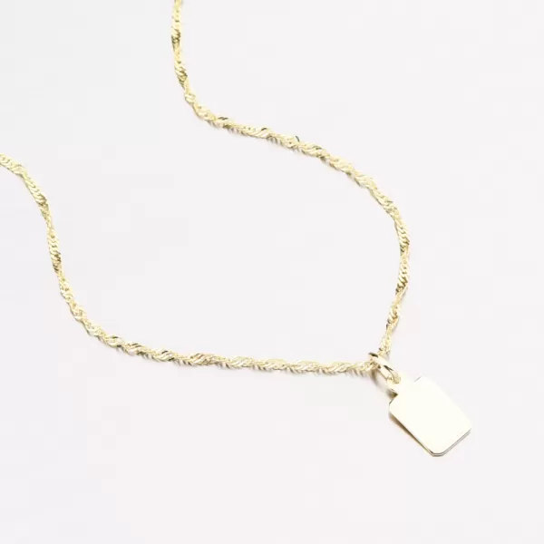 Přívěsek žluté zlato 585 destička 53P-384-ZL