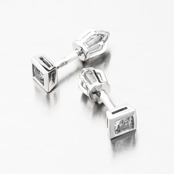 Pecky z bílého zlata se zirkonem