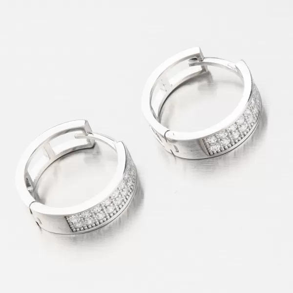 Dámské náušnice bílé zlato 585 zirkon kruhy 12R-723
