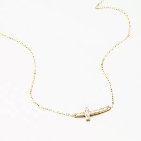 Zlatý náhrdelník s křížem 15R-040