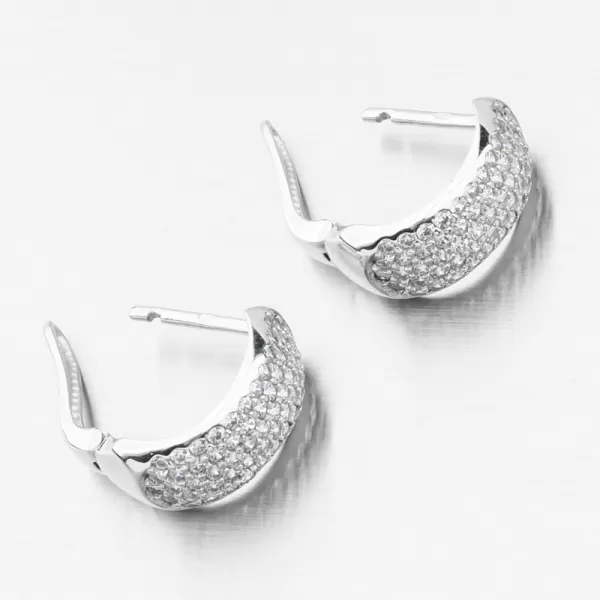 Náušnice z bílého zlata se zirkony 118P-120749