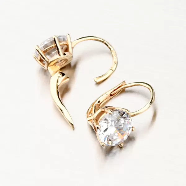 Zlaté náušnice korunky se zirkony 663P-120627