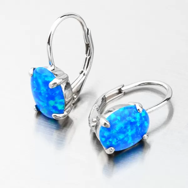 Stříbrné náušnice s modrým opálem