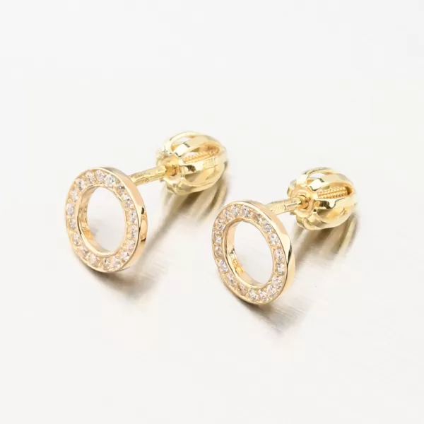 Zlaté náušnice pecky se zirkony 52GZ-3060-ZL