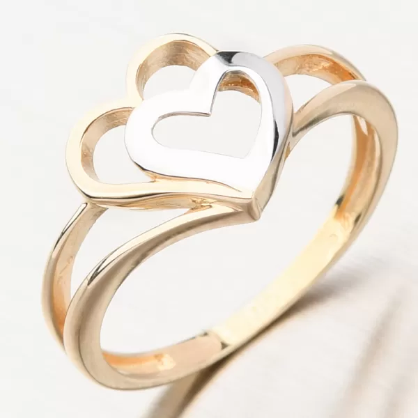Prsten se srdíčky zlato 585 GCA11-002