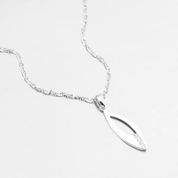 Dámský přívěsek bílé zlato 585 zirkon 43-22057