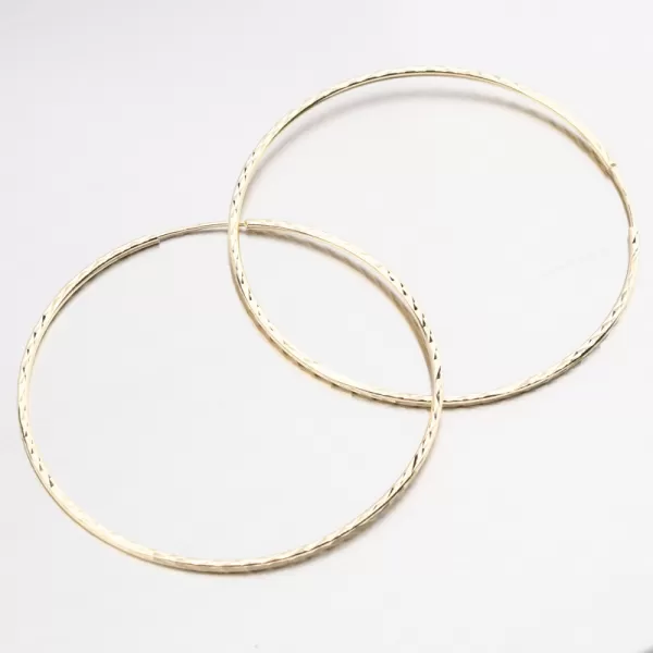 Dámské náušnice žluté zlato 585 kruhy 55 mm 12R-744