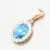 Dámský přívěsek žluté zlato 585 zirkon modrý topaz a 13R-429
