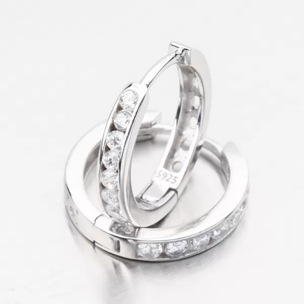 Dámské náušnice stříbro 925 zirkon kruhy 17 mm PKL-2282