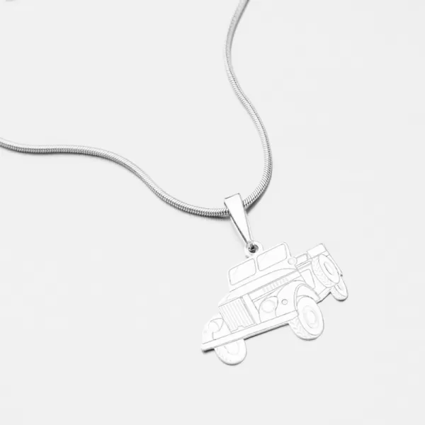 Stříbrný přívěsek auto Jeep PAMŠ-130429-Ag