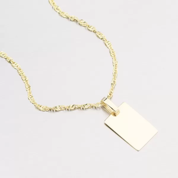 Přívěsek žluté zlato 585 destička 53P-374-ZL