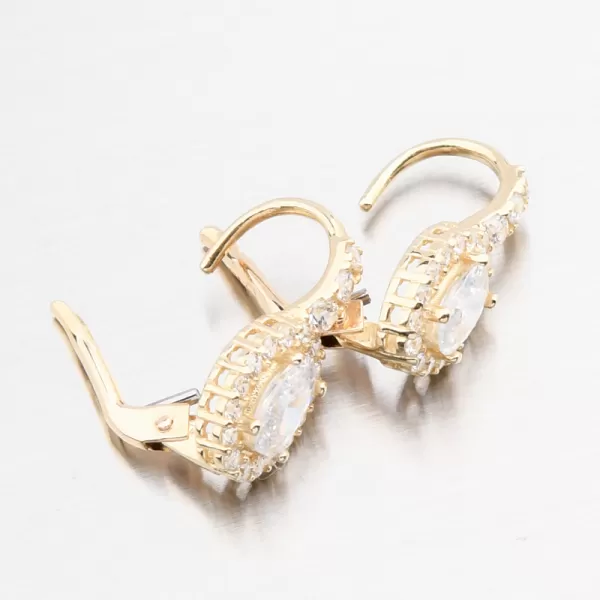 Dámské náušnice žluté zlato 585 se zirkony 163P-122424-01