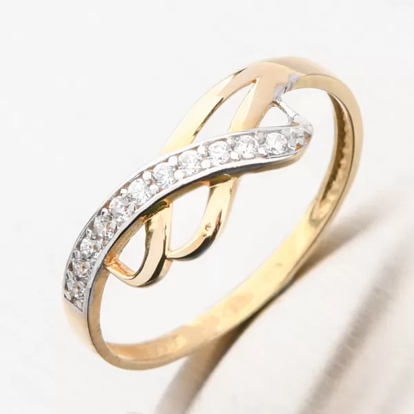 Zlatý prsten se zirkony 41-NR102