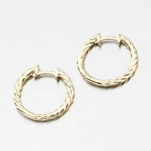 Dámské náušnice žluté zlato 585 kruhy 20 mm DZF4326-ZL