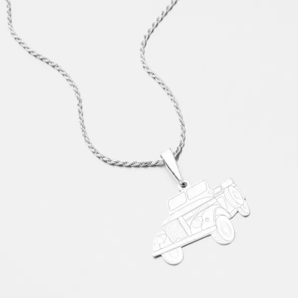 Stříbrný přívěsek auto Jeep PAMŠ-130429-Ag