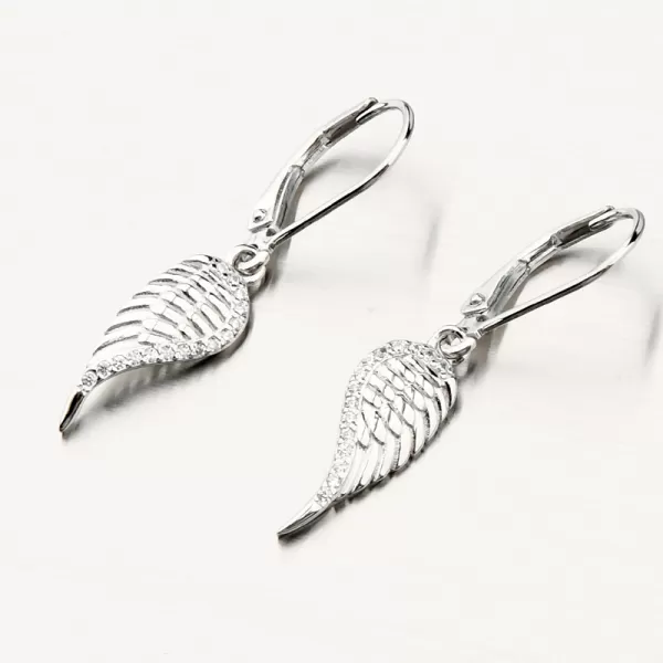 Visací stříbrné náušnice andělská křídla PKL-2144