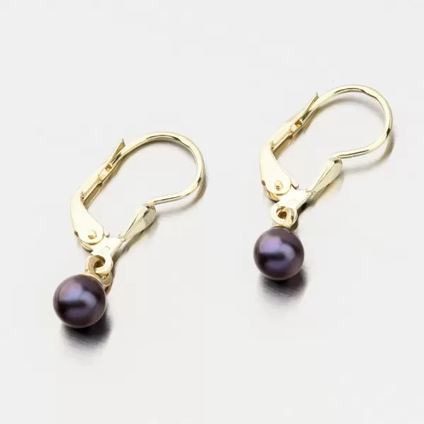 Zlaté náušnice s perlou 52GZ-3032-ZL-VS-Black