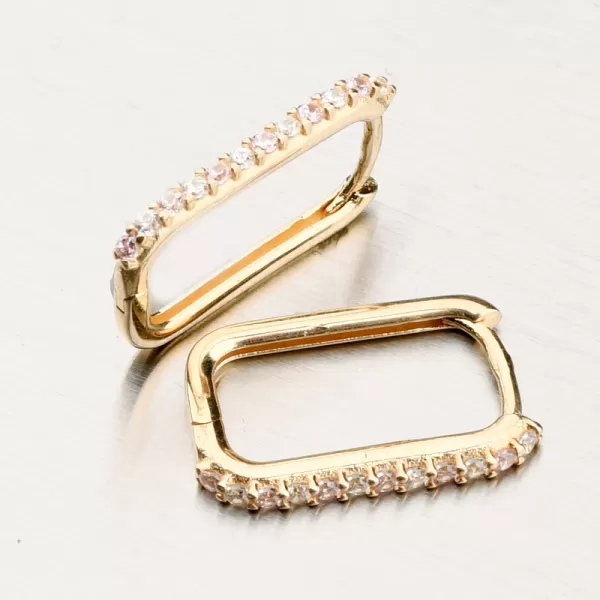 Dámské náušnice žluté zlato 585 se zirkony 12R-762