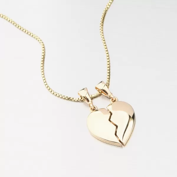 Přívěsek rozpůlená srdce - zlato 585 GCA13-018