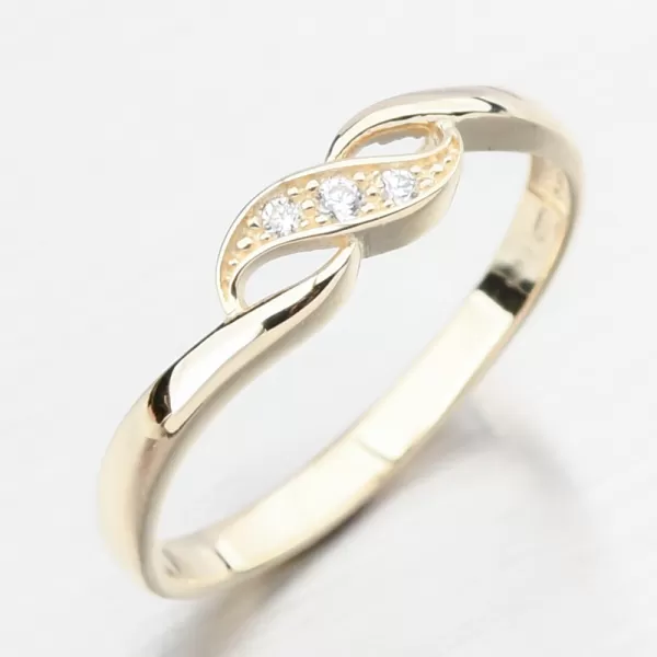 Elegantní prsten ze žlutého zlata DZ2001-ZL-02