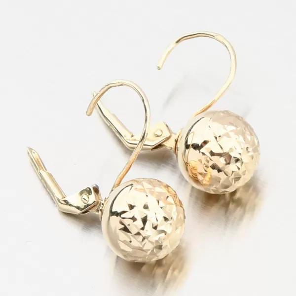 Dámské náušnice žluté zlato 585 kuličky 12R-749