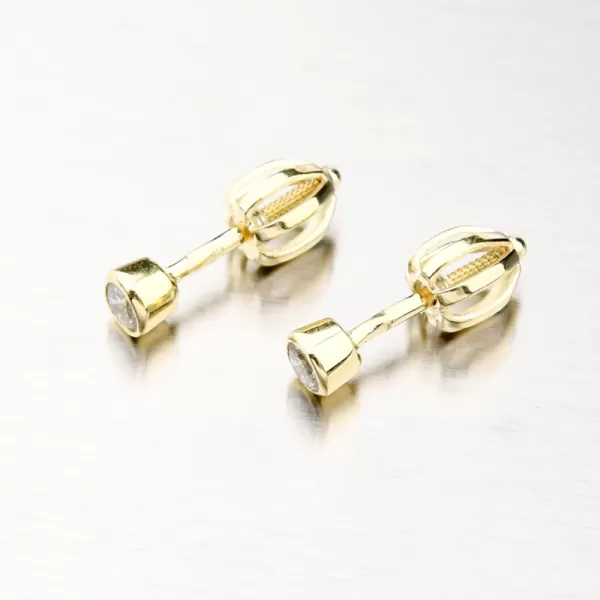 Dámské náušnice žluté zlato 585 se zirkonem 52GZ-3033Z-SR