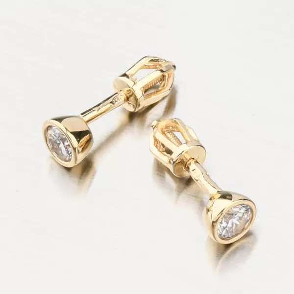 Zlaté náušnice pecky se zirkonem 52GZ-8053-ZL