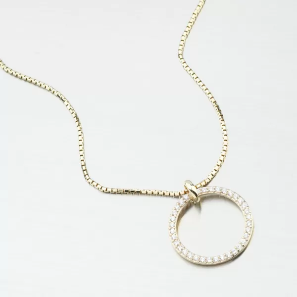 Dámský přívěsek zirkon žluté zlato DZF3775-ZL-ZIR