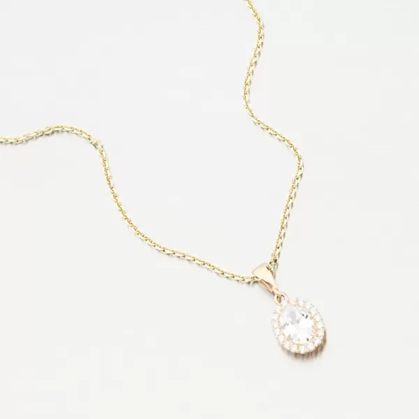 Dámský přívěsek žluté zlato 585 zirkon 13R-428