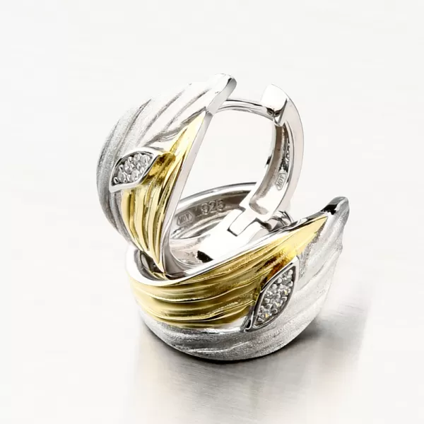 Stříbrné náušnice kruhy se zirkony PKL-2142