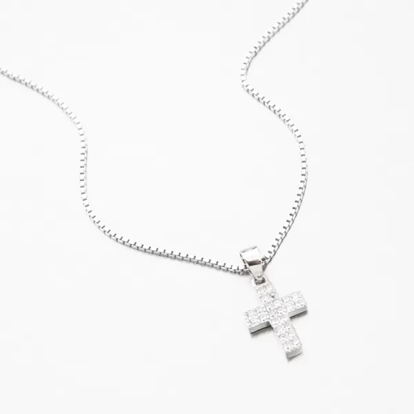 Stříbrný kříž se zirkony HST-13287