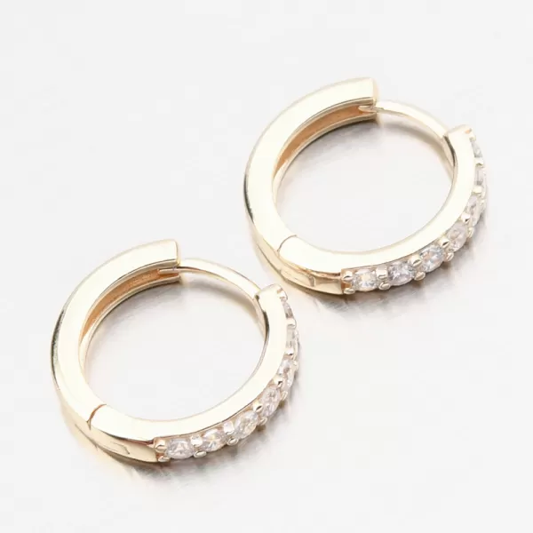 Dámské náušnice stříbro 925 zirkon zlacené kruhy PKL-2274