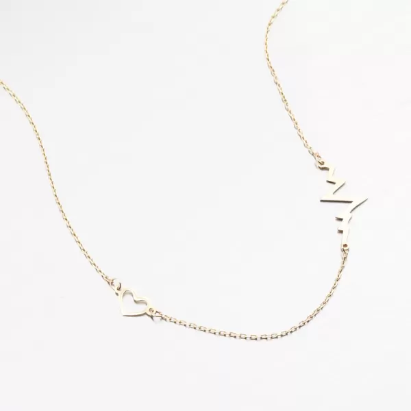 Zlatý náhrdelník tlukot srdce 15R-049