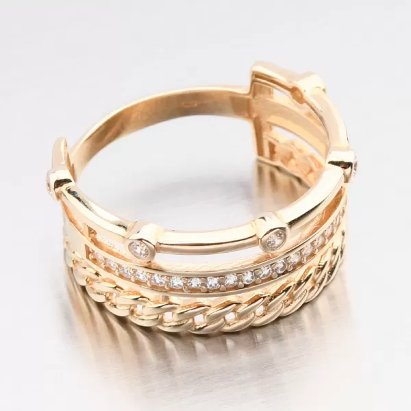 Zlatý prsten se zirkony 221P-112095