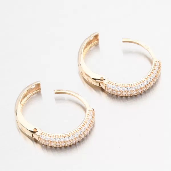 Dámské náušnice žluté zlato 585 zirkon kruhy 163P-122346